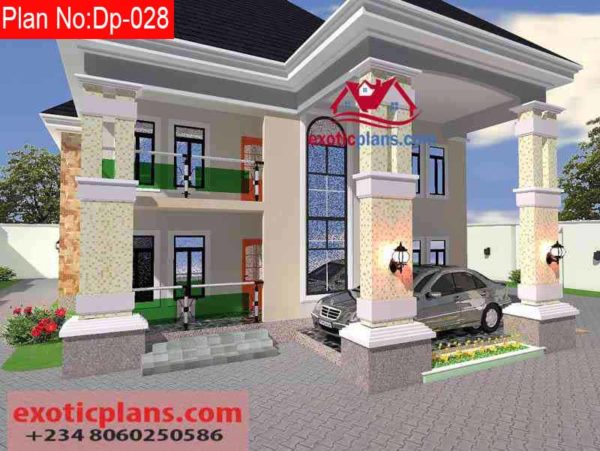 4 Bedrooms Duplex Building Plan (Dp-028)