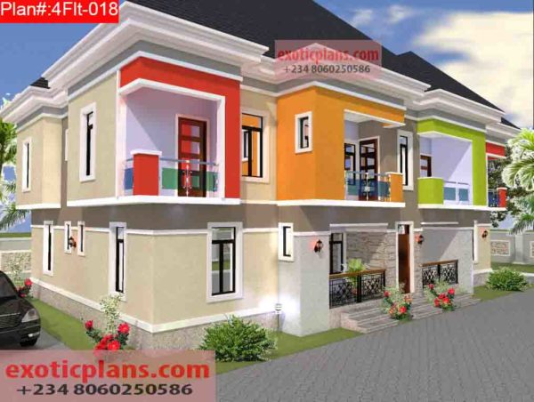 4 Flats Building plan Nigeria
