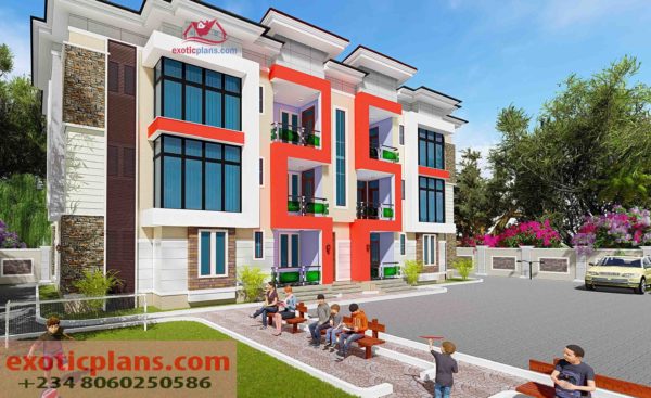 6 FLATS Building plan Nigeria