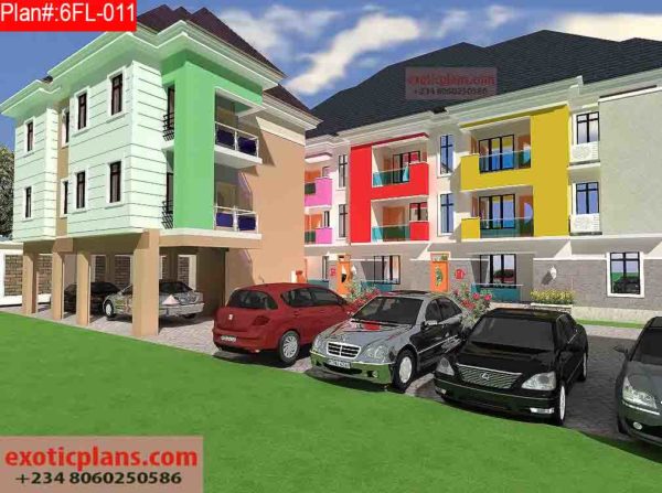 6 flats Building plan 6 FL-011