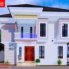 4 bedroom duplex plan on half plot of land