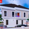 4 bedroom duplex plan on half plot of land