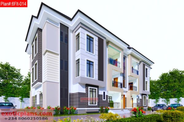 6 flats house plans in nigeria