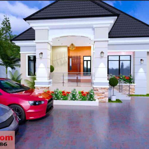 Simple 5 bedrooms bungalow design