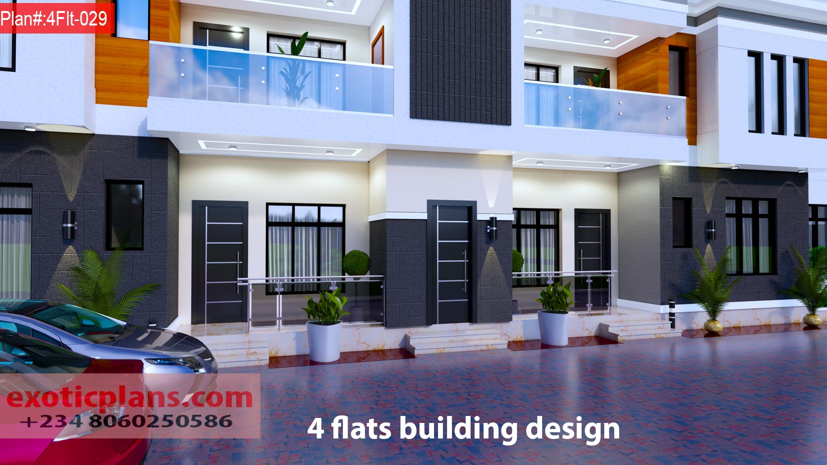 4 unit of 2 bedroom flat Plan in Nigeria