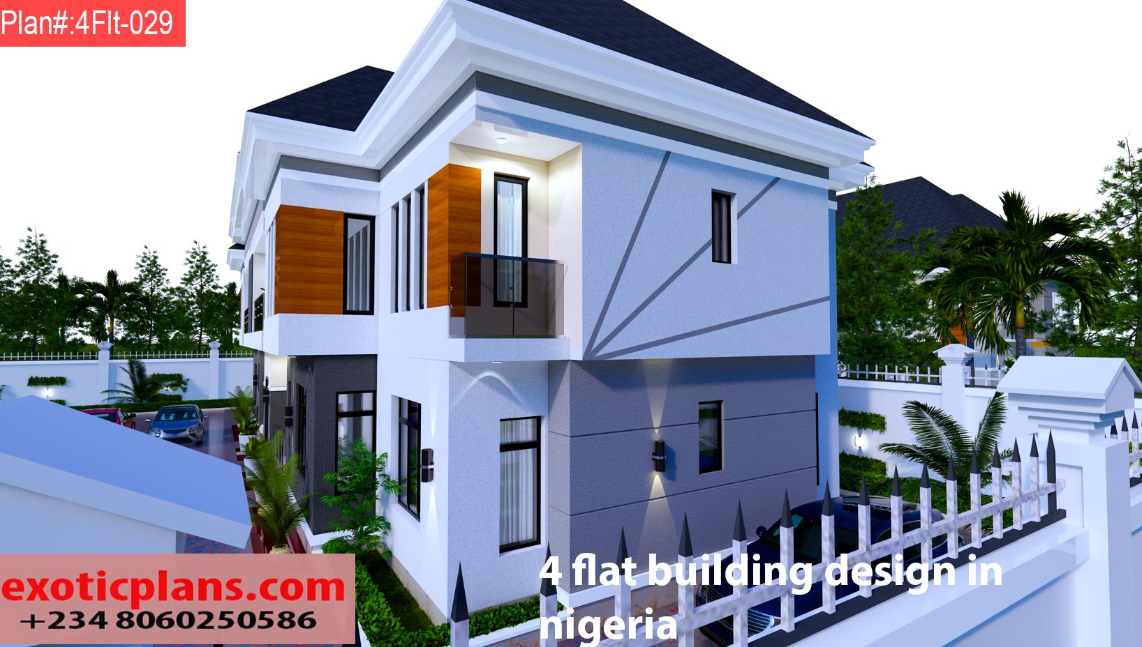 four flat building design