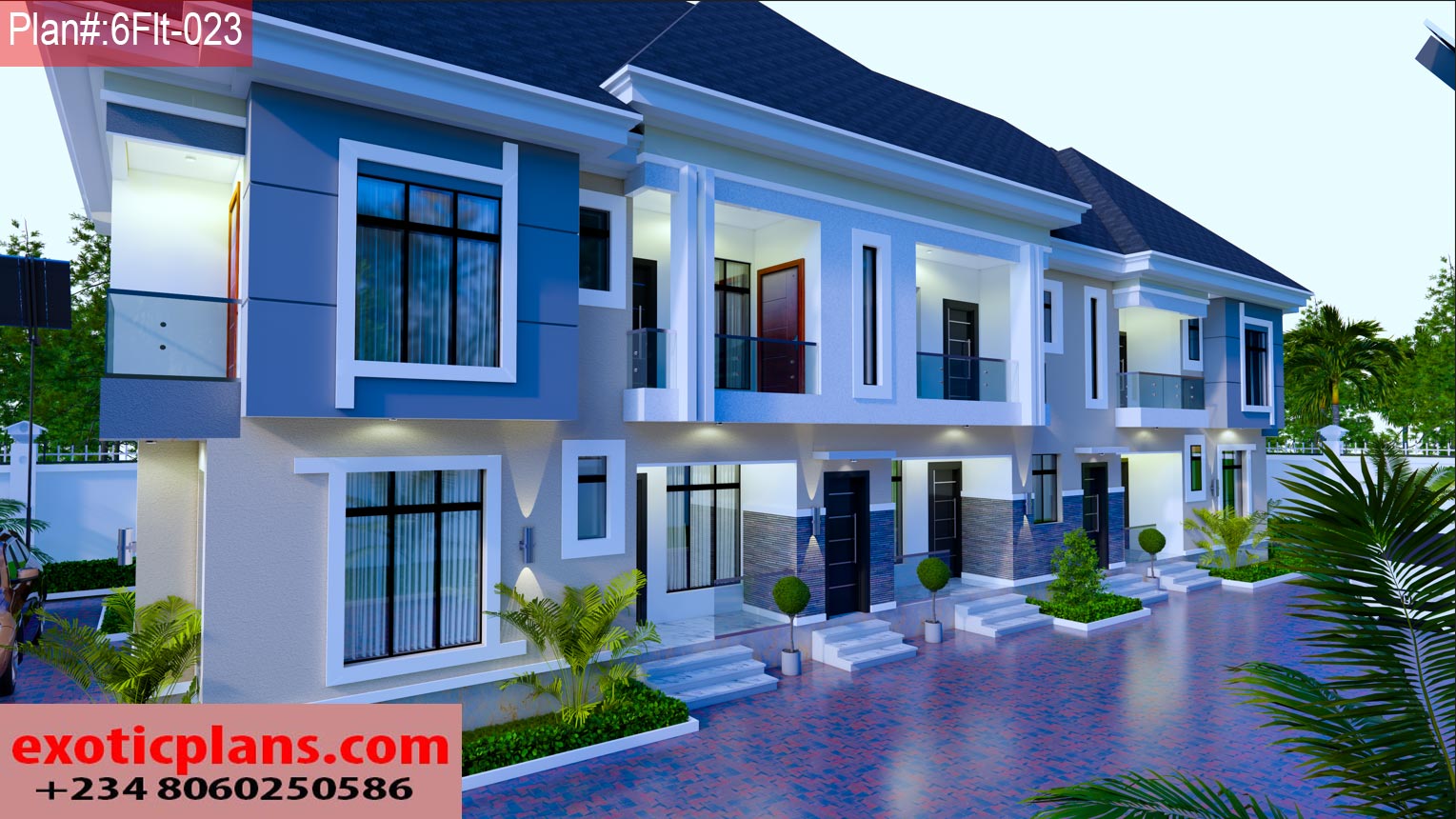 Modern Building design of a 6 units of 2 bedroom flat in Nigeria